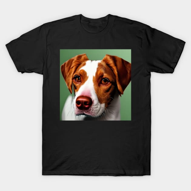 Brittany Spaniel dog portrait T-Shirt by Niceartshop